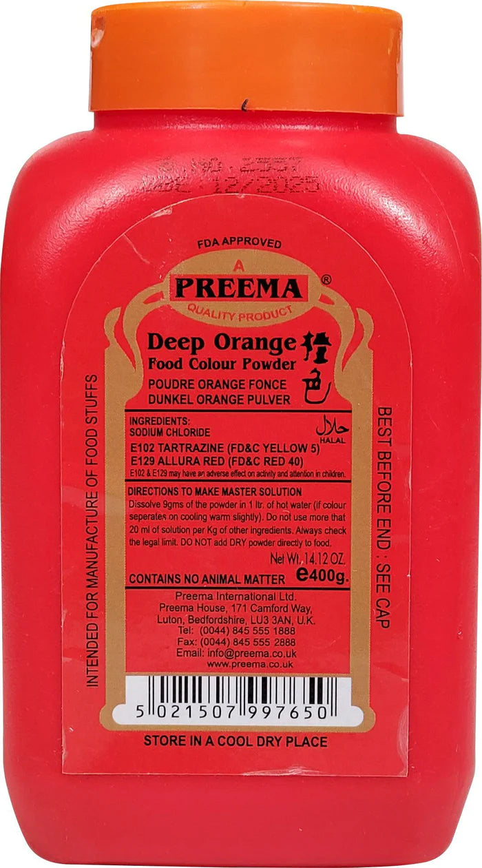 Preema Deep orange food Colour 400g
