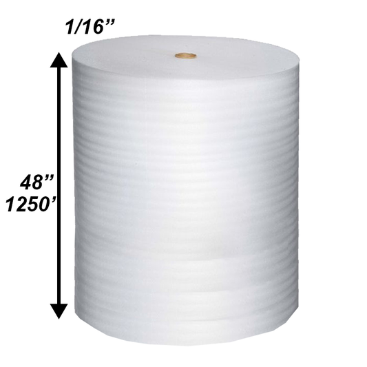 1/16" x 48" x 1250' Poly Foam Rolls (Protective Packaging)
