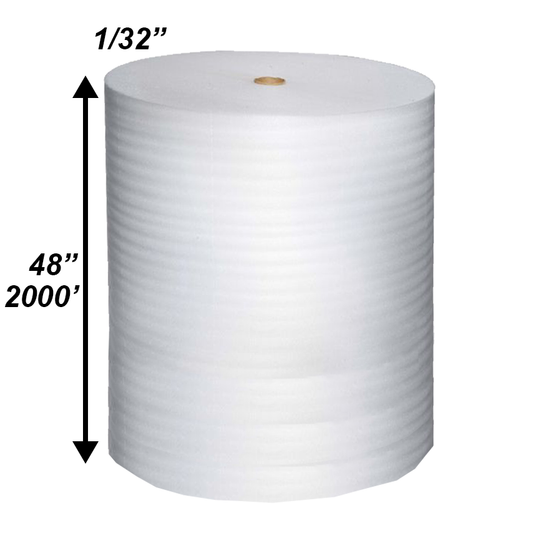 1/32" x 48" x 2000' Poly Foam Rolls (Protective Packaging)