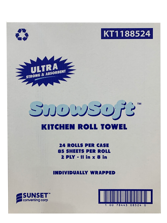 Snowsoft 2 Ply Household Roll Towel - 85 Sheets x 24 Rolls