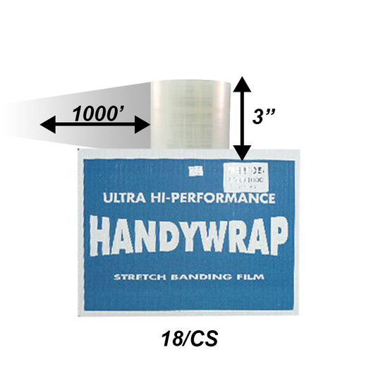 3" Hand Wrap 1000' - Banding Film 18/CS