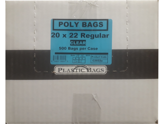 20"x22" Industrial Regular Clear Garbage/Trash Bags - 500/CS