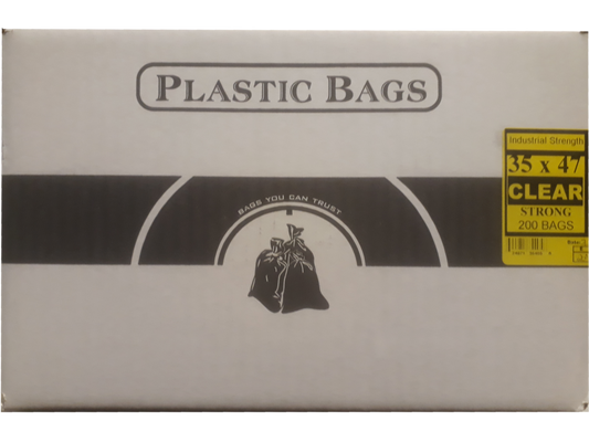 35"x47" Industrial Strong Clear Garbage/Trash Bags - 200/CS