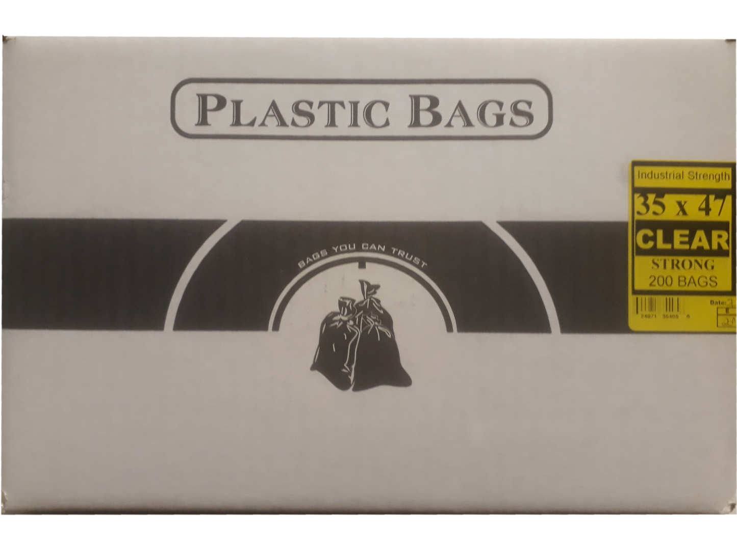 35"x47" Industrial Strong Clear Garbage/Trash Bags - 200/CS