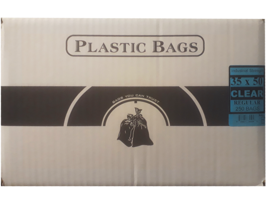 35"x50" Industrial Regular Clear Garbage/Trash Bags - 250/CS