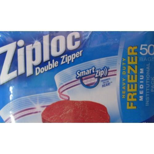 Ziploc Freezer Bags Medium with Double Zipper Seal and Easy Open Tabs  60/Box