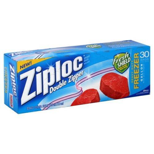 Ziploc Freezer Bags Large with Double Zipper Seal and Easy Open Tabs 50/Box
