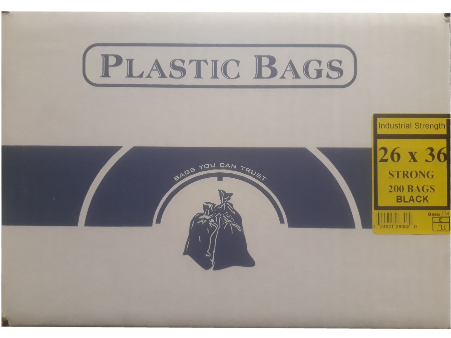 26"x36" Industrial Strong Black Garbage/Trash Bags - 200/CS